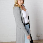 Aisling Ribbed Duster Cardigan - H. Grey