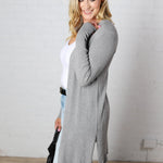 Aisling Ribbed Duster Cardigan - H. Grey