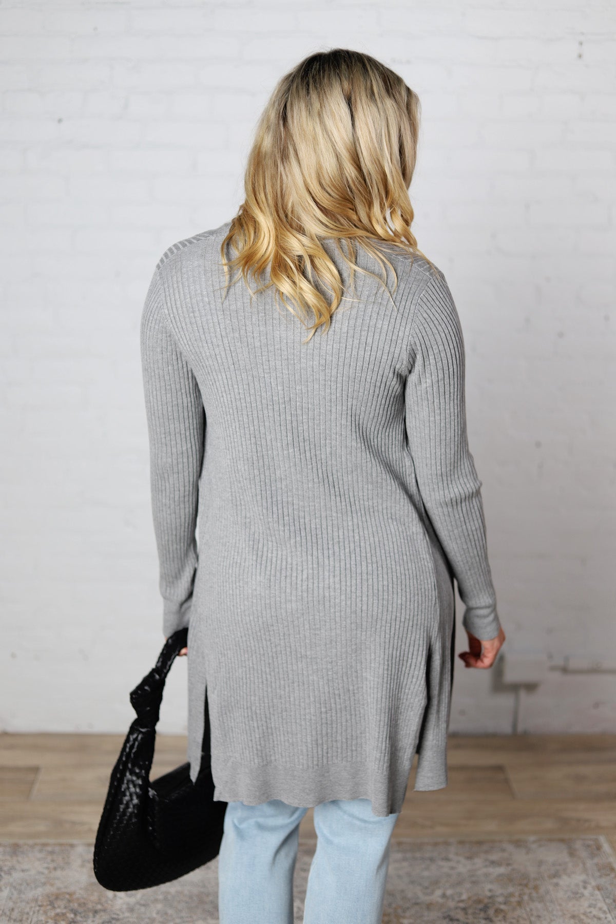 Aisling Ribbed Duster Cardigan - H. Grey