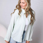 Alaine Stripe Button Down Top - Mint