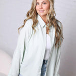 Alaine Stripe Button Down Top - Mint