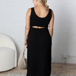 Alani Gauze Midi Dress - Black