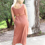 Alani Gauze Midi Dress - Terracotta