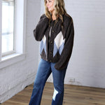 Alba Argyle Knit Cardigan - Brown Multi