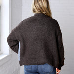 Alba Argyle Knit Cardigan - Brown Multi