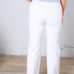 Alessandra High Rise Wide Leg Raw Hem Denim - Alabaster