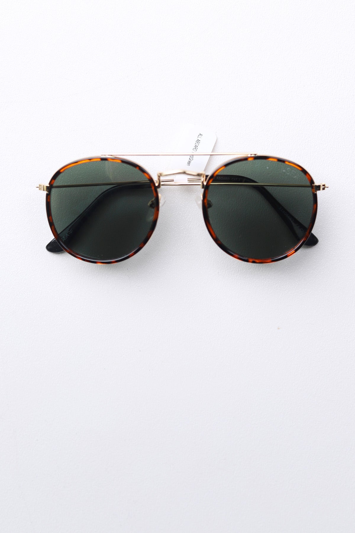 All Aboard Matte Tortoise/Green Polarized Lens Sunglasses