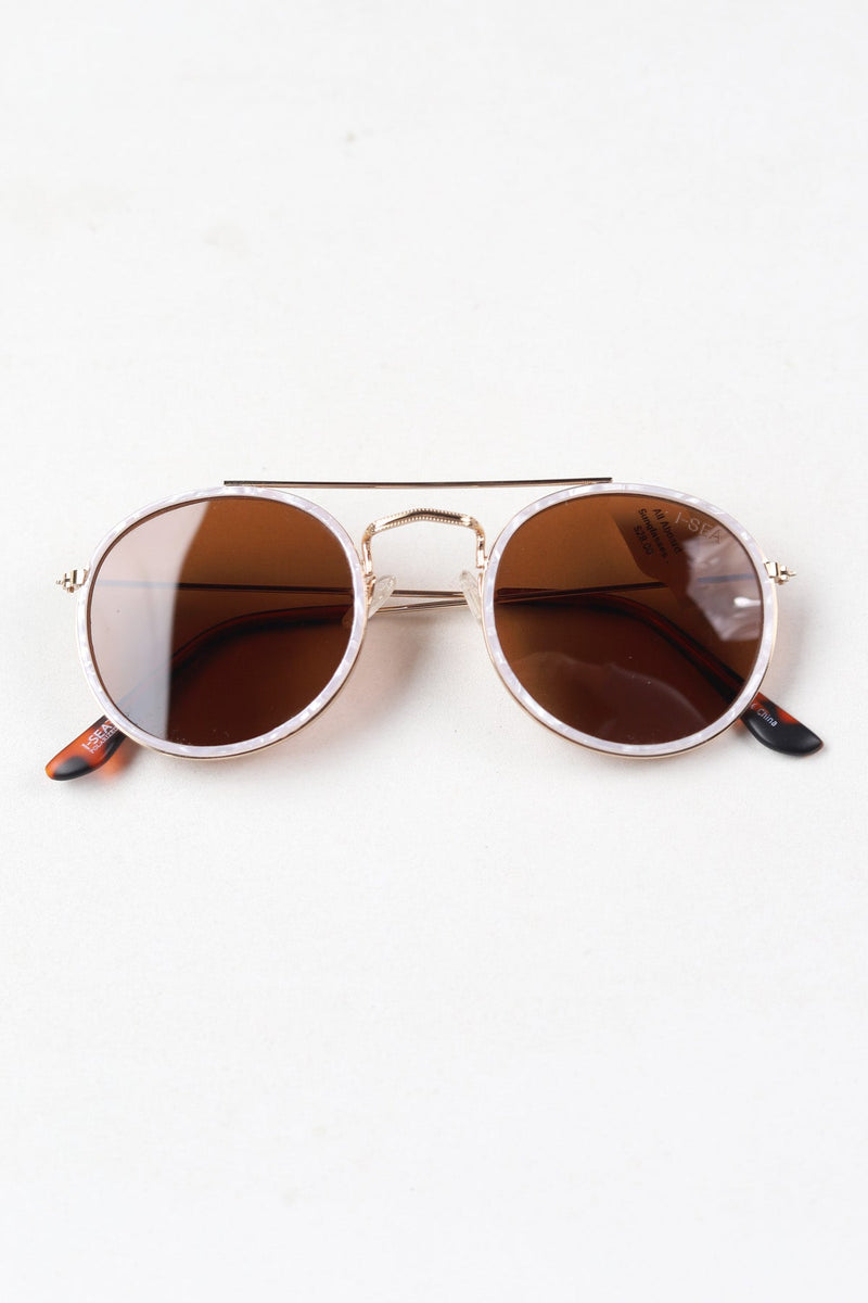 All Aboard Sunglasses - Pearl/Smoke Polarized