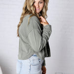 All Day Cropped Knit Jacket by Z Supply - Hunter Green