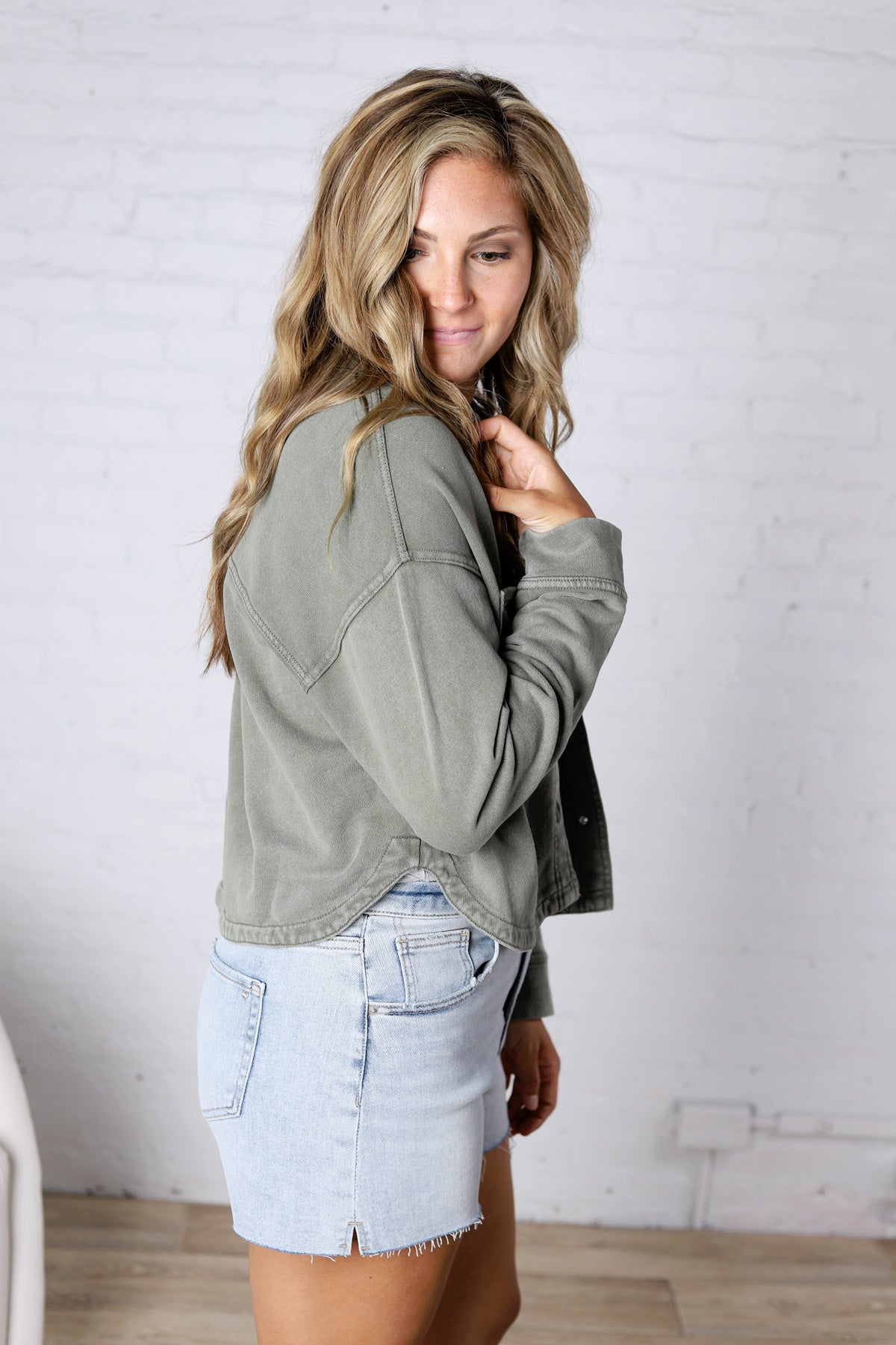 All Day Cropped Knit Jacket by Z Supply - Hunter Green