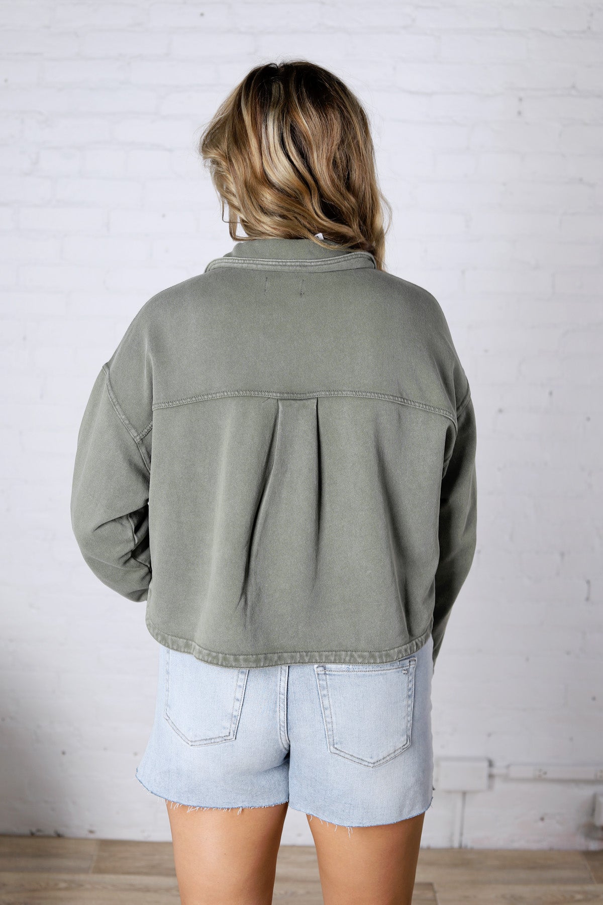 All Day Cropped Knit Jacket by Z Supply - Hunter Green