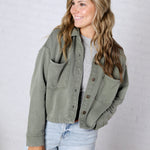 All Day Cropped Knit Jacket by Z Supply - Hunter Green