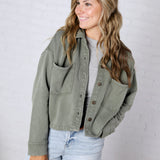 All Day Cropped Knit Jacket by Z Supply - Hunter Green
