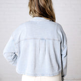 All Day Cropped Knit Jacket by Z Supply - Washed Indigo