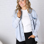 All Day Knit Denim Jacket by Z Supply - Washed Indigo