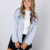 All Day Knit Denim Jacket by Z Supply - Washed Indigo