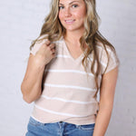 Alma Striped Everyday Sweater - Oatmeal