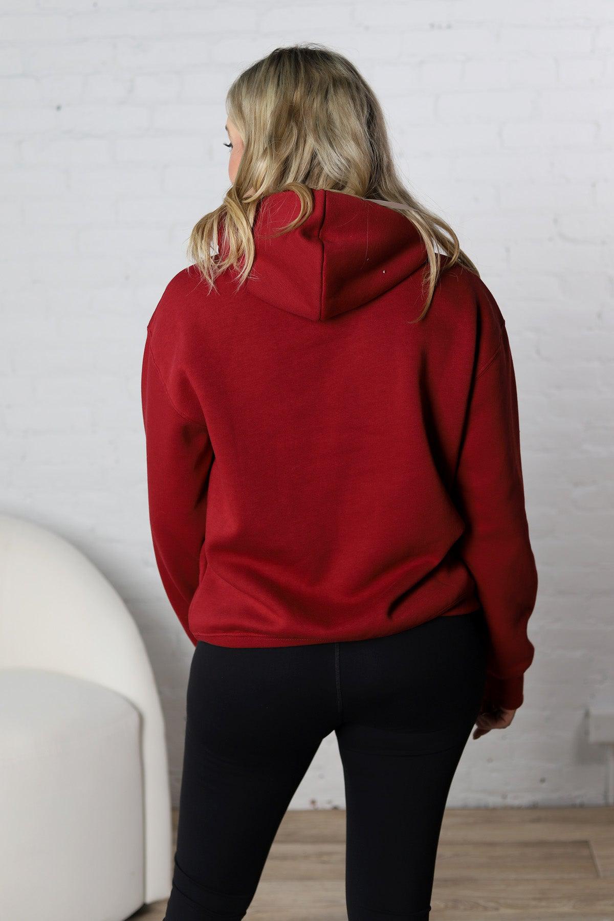 Amarie Drop Shoulder Hoodie - Red Velvet