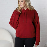 Amarie Drop Shoulder Hoodie - Red Velvet