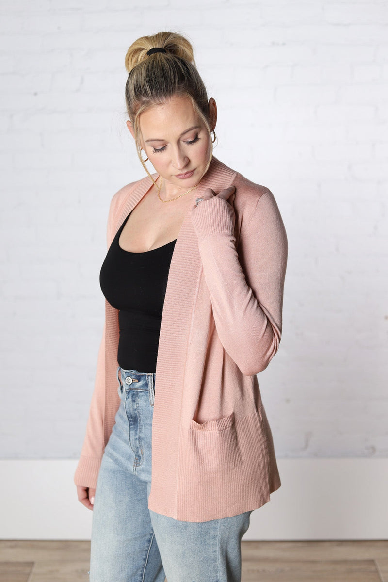 Blush shop open cardigan