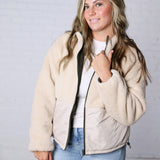 Ambria Reversible Sherpa Puffer Jacket - Olive FINAL SALE