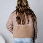 Ambria Reversible Sherpa Puffer Jacket - Taupe FINAL SALE