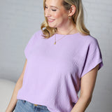 Ambria Short Sleeve Round Neck Top - Lavender