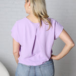 Ambria Short Sleeve Round Neck Top - Lavender