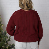Amelie Cable Knit Sweater - Wine