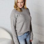 Amelina Cozy Drop Shoulder Sweater - Mocha