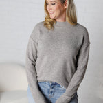 Amelina Cozy Drop Shoulder Sweater - Mocha