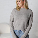 Amelina Cozy Drop Shoulder Sweater - Mocha