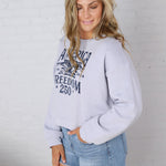 America Freedom 250 Cropped Sweatshirt - Lt Blue