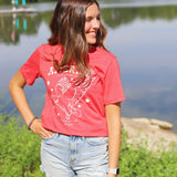 America Land of the Free Graphic Tee - Heather Red