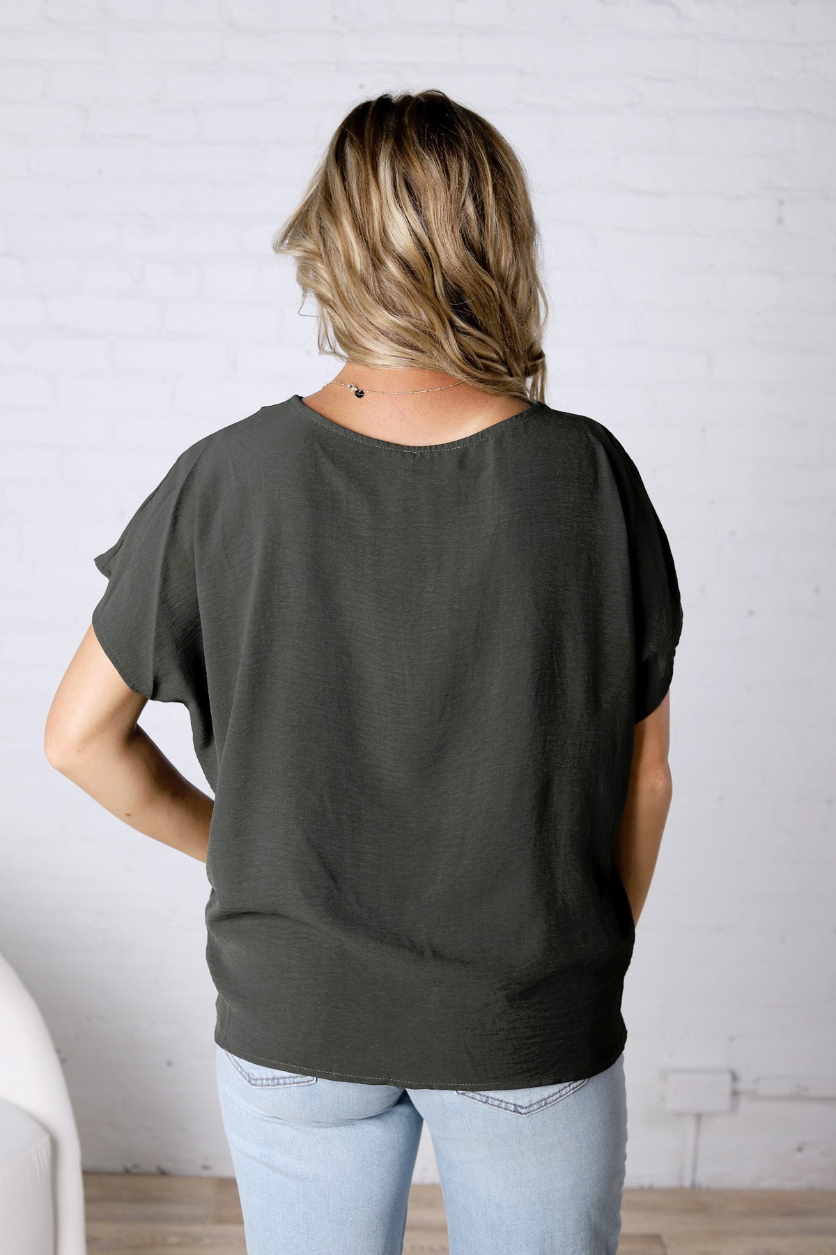 Amika V-Neck Blouse - Olive