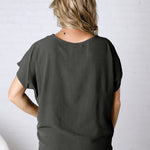 Amika V-Neck Blouse - Olive FINAL SALE