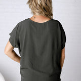 Amika V-Neck Blouse - Olive FINAL SALE