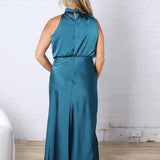Anabelle Halter Neck Midi Dress - Teal