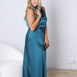 Anabelle Halter Neck Midi Dress - Teal