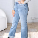 Anika High Rise Straight Leg with Cuffed Hem