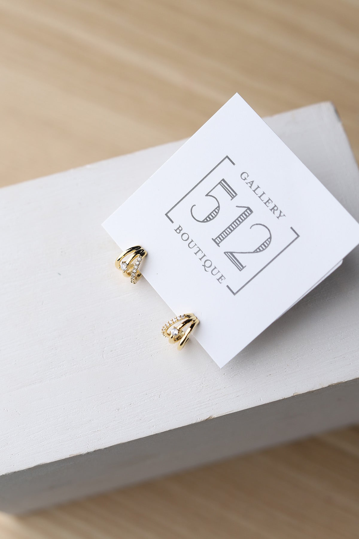 Anika Pave Layered Hoop Huggie Earrings - Gold