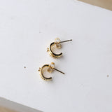 Anika Pave Layered Hoop Huggie Earrings - Gold