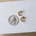 Anika Pave Layered Hoop Huggie Earrings - Gold