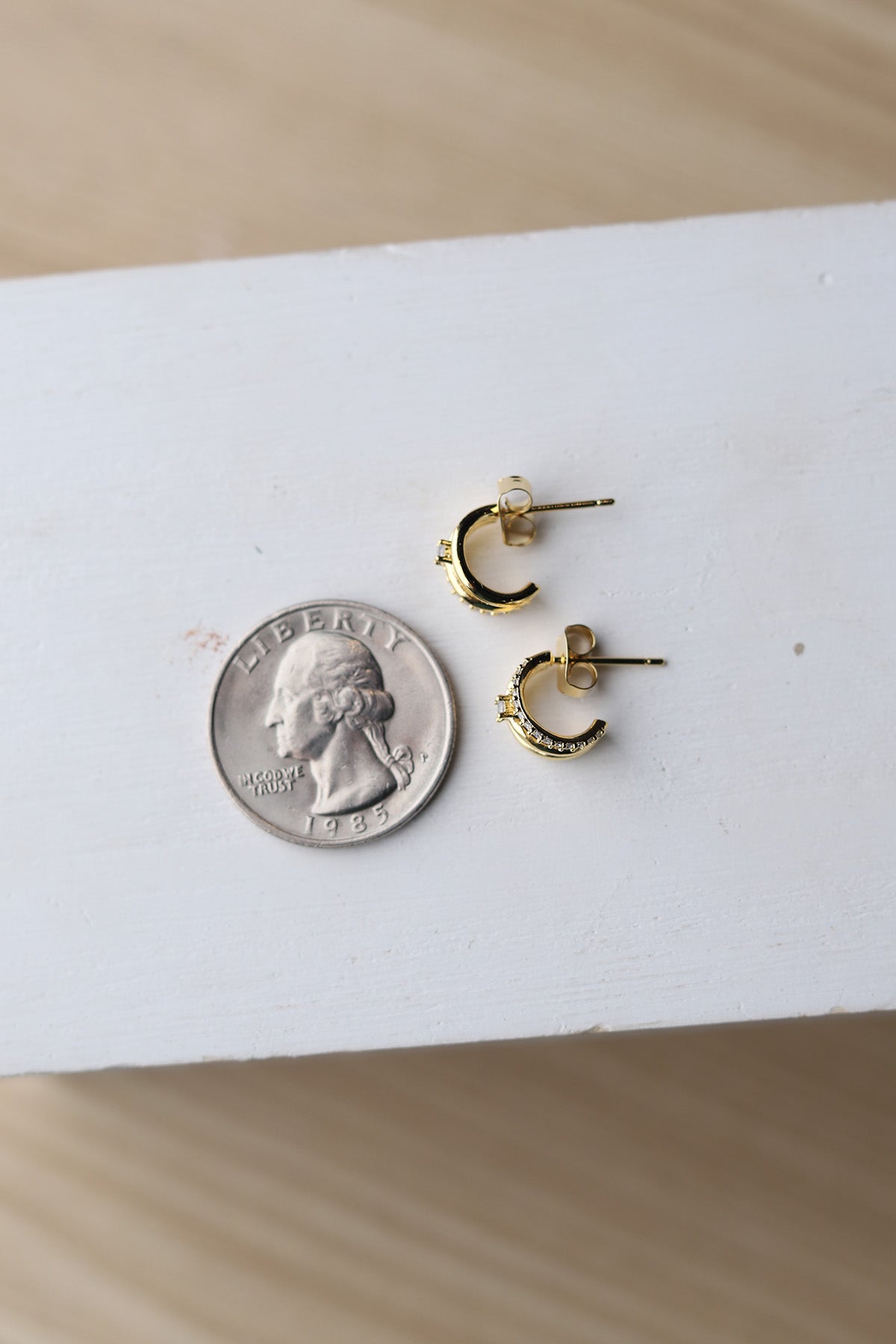 Anika Pave Layered Hoop Huggie Earrings - Gold