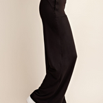 Anja Recycled Butter V Waist Wide Leg Pant - Black