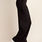 Anja Recycled Butter V Waist Wide Leg Pant - Black