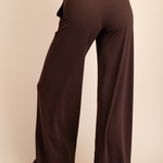 Anja Recycled Butter V Waist Wide Leg Pant - Espresso