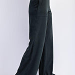 Anja Recycled Butter V Waist Wide Leg Pant - Regency Green