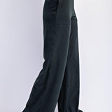 Anja Recycled Butter V Waist Wide Leg Pant - Regency Green