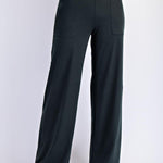 Anja Recycled Butter V Waist Wide Leg Pant - Regency Green
